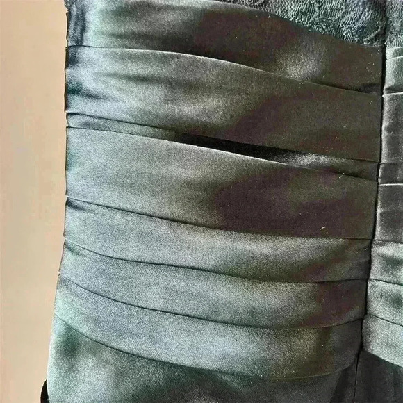 eDressit Black Lace & Satin Formal Dress Size 8 3/4 Sleeve Long Wedding Gown - Picture 11 of 15